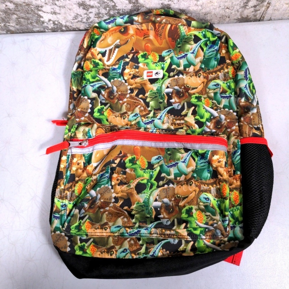 LEGO Jurassic World Dinosaur Backpack Kids School Bag 16" T-Rex Blue Raptor LEGO